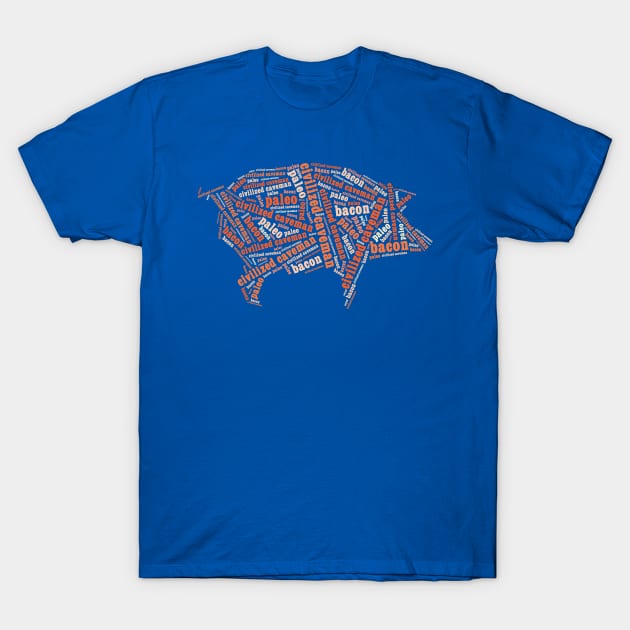 Civilized Caveman - Pig Outline Dark Shirts T-Shirt by Caveman